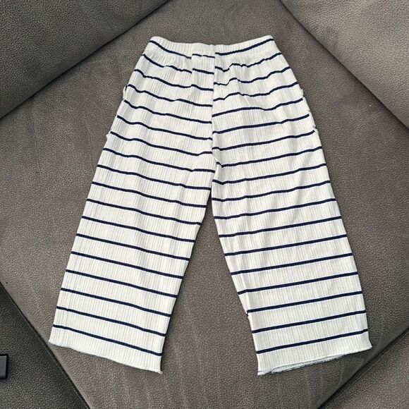 ZARA Kids | Navy / White | PRINTED RIBBED PANTS - Picture 7 of 10